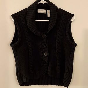 Short Black Knit Vest by Alfred Dunner